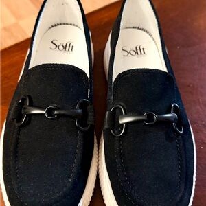 Sofft Black Loafers with White Soles